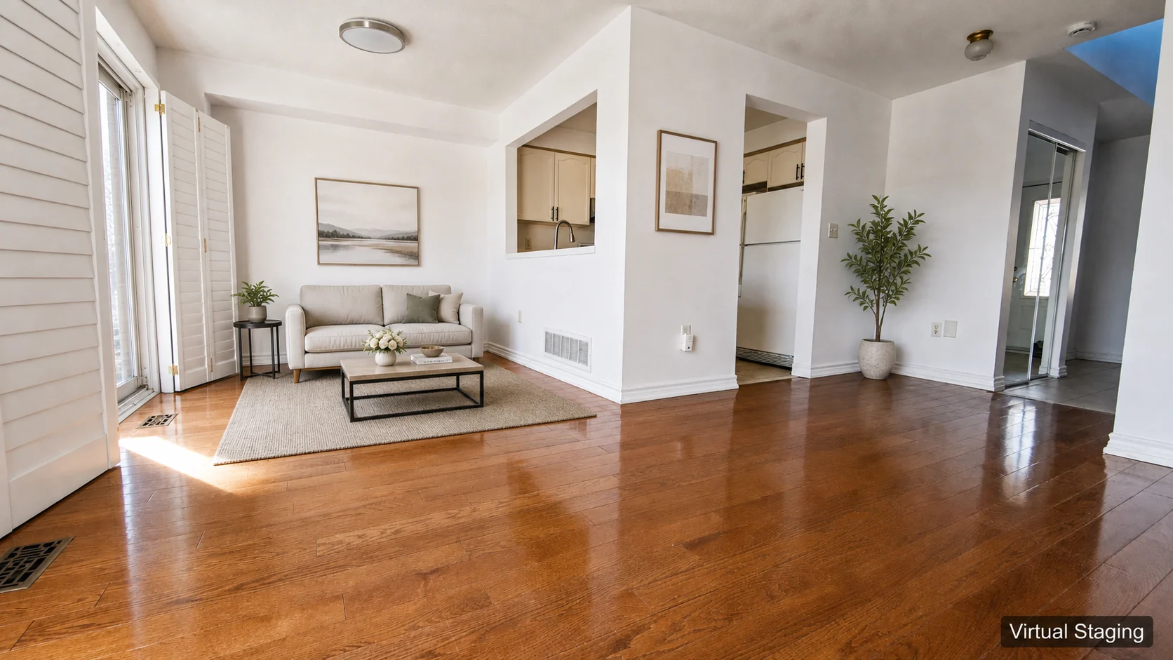 340 Kittridge Road living room virtual staging